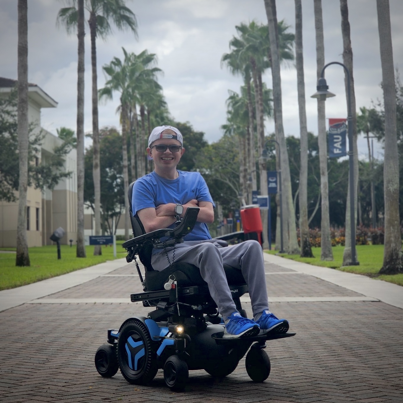 Ryleigh Newman seated in a wheelchair